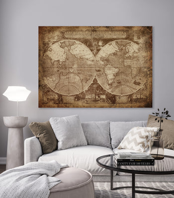 Canvastavla - The world map (50x70)